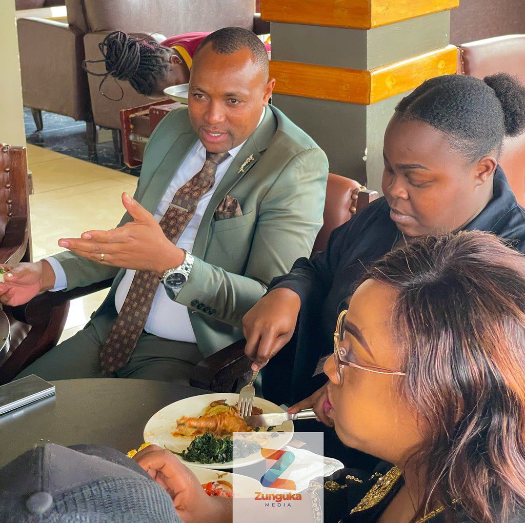 Bishop Muthee Kiengei and Lizz Wangui, during a meeting with content creator Pritty Vishy, and her manager on September 4, 2024
