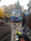 Another KBS bus which was hit by the fleeing vehicle