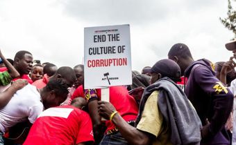 File image of protesters at a past demo against corruption