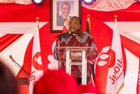 Former President Uhuru Kenyatta addressing the Jubilee Party National Delegates Conference (NDC)on September 26, 2025