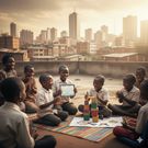 An AI-generated image of a group of specia need learners