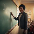 An AI-generated of a teacher with a special needs learner