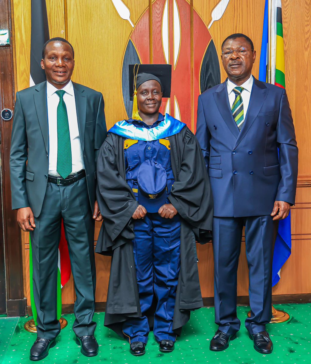 Speaker Moses Wetangula, John Chikati and Claire Juma at the speaker's office in the National Assembly