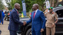 Youth, Sports, and Arts CS Kipchumba Murkomen welcomes President William Ruto to the Kenya Innovation Week