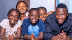 Oga Obinna with his 4 children