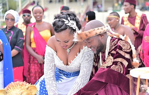 Media personality with his wife, Irene Renoi during their grand wedding in April 2024