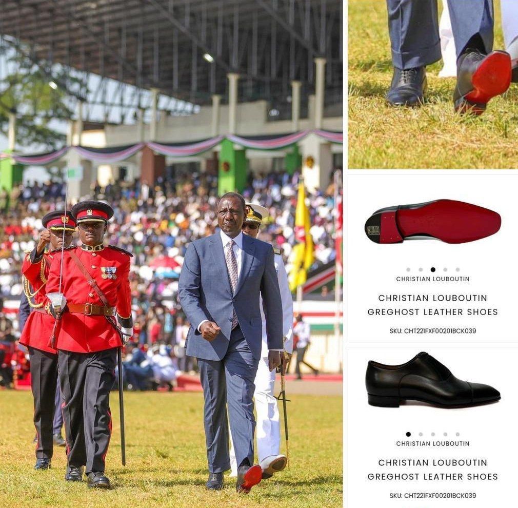 President William Ruto walking in Christian Louboutin shoes