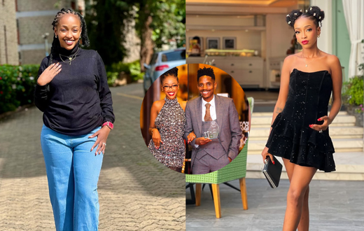 Comedian Eric Omondi with his fiancée Lynne Njihia