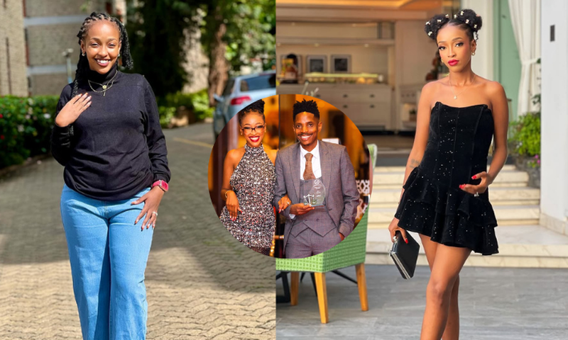 Comedian Eric Omondi with his fiancée Lynne Njihia