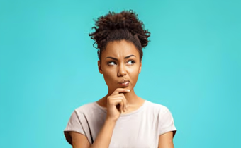 A young lady thinking