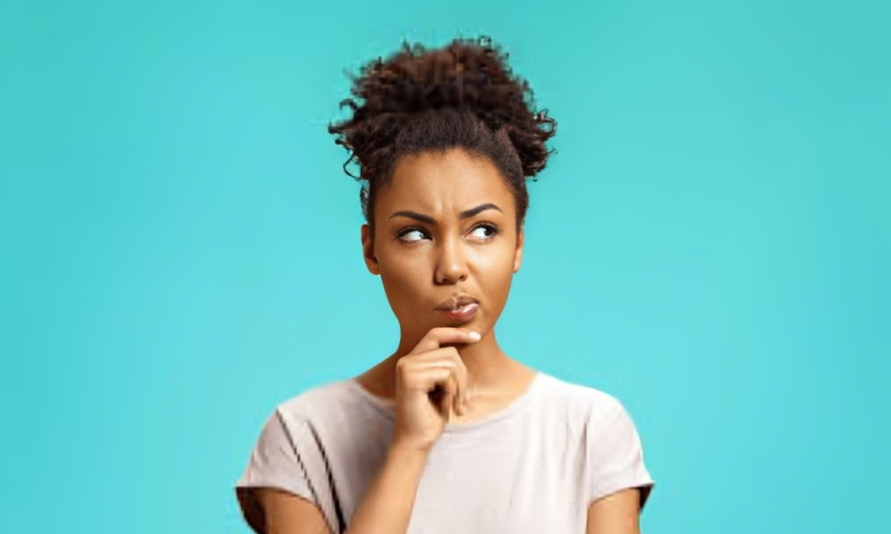 A young lady thinking