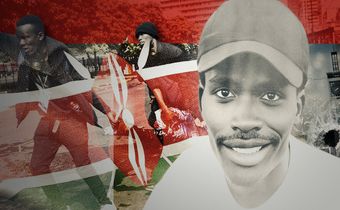 'Blood Parliament' - photo of the late Eric Shieni in a cap