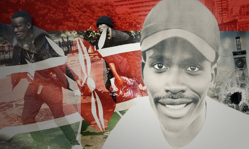 'Blood Parliament' - photo of the late Eric Shieni in a cap