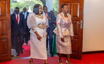 First Lady Rachel Ruto and Second Lady Joyce Kithure at the National Prayer Breakfast
