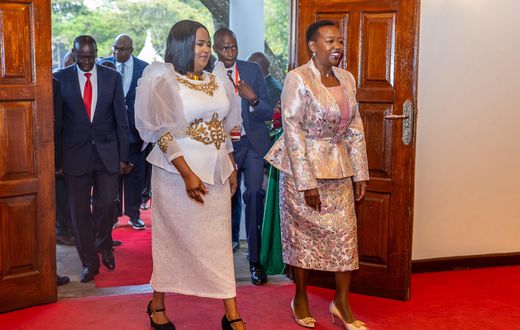 First Lady Rachel Ruto and Second Lady Joyce Kithure at the National Prayer Breakfast