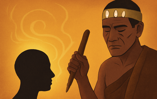 Illustration of a traditional African healer