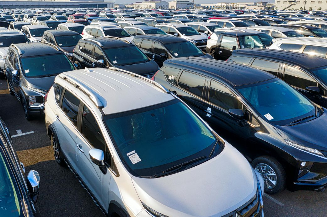 Cars in a lot
