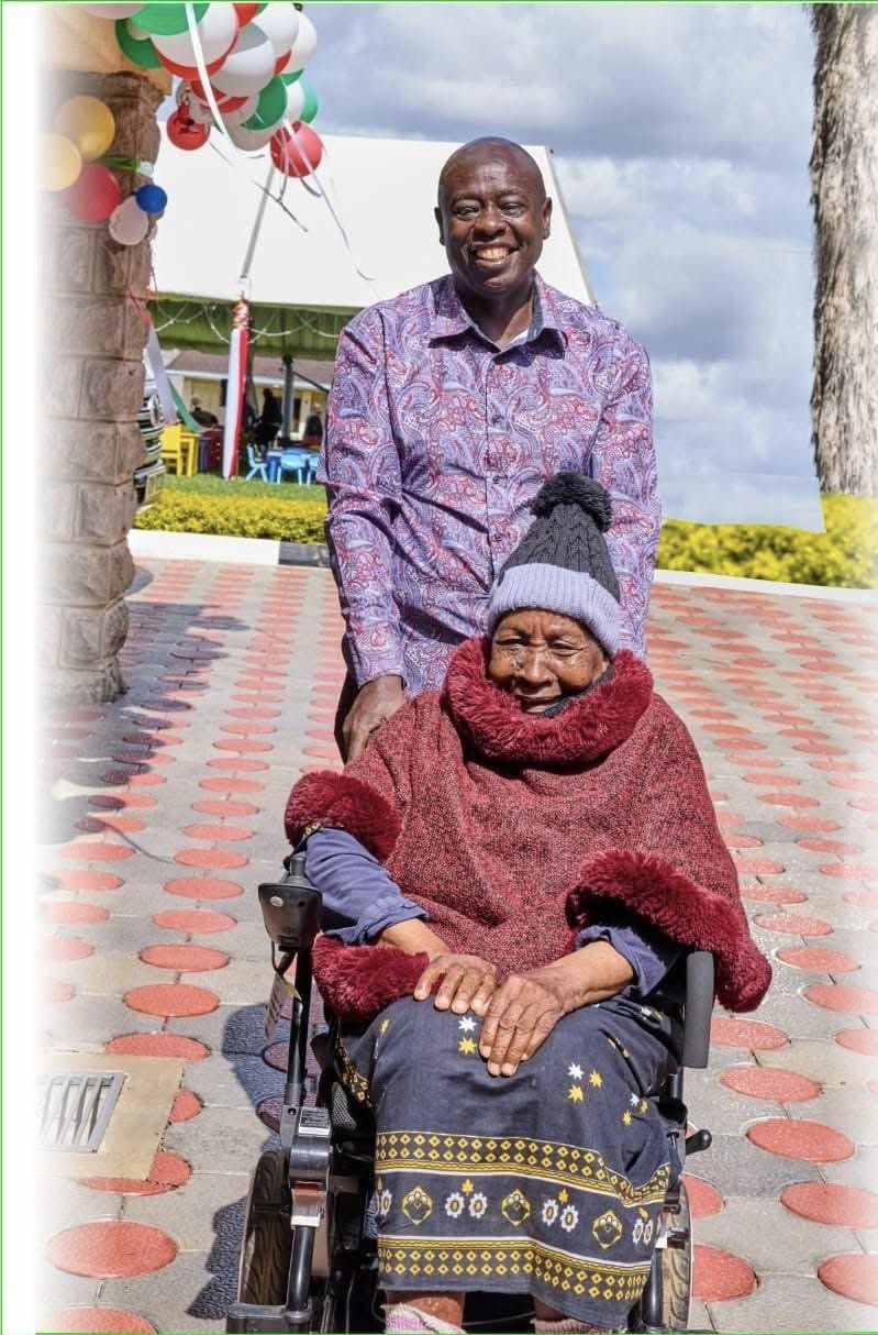 Rigathi Gachagua with Aunt Gladys Gathoni Kahua who passed on today, June 28, 2025