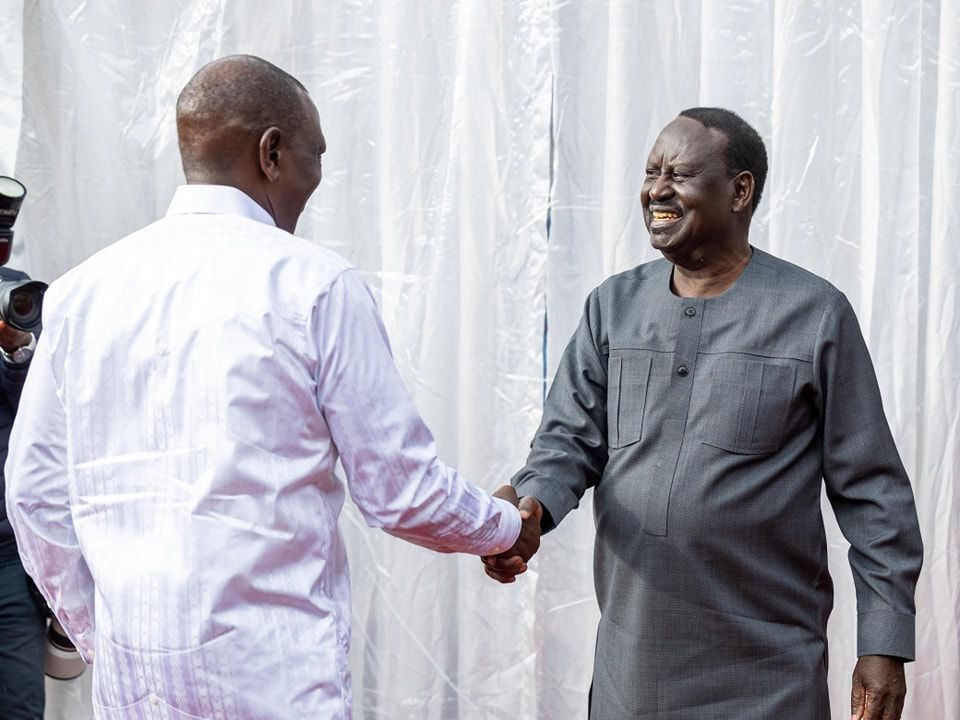President William Ruto with Raila Odinga