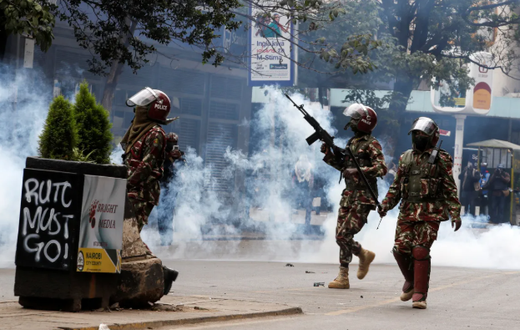 File image of police officers handling protests in Nairobi
