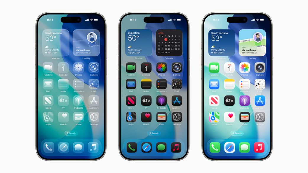 Apple has replaced flat panels with semi‑transparent menus
