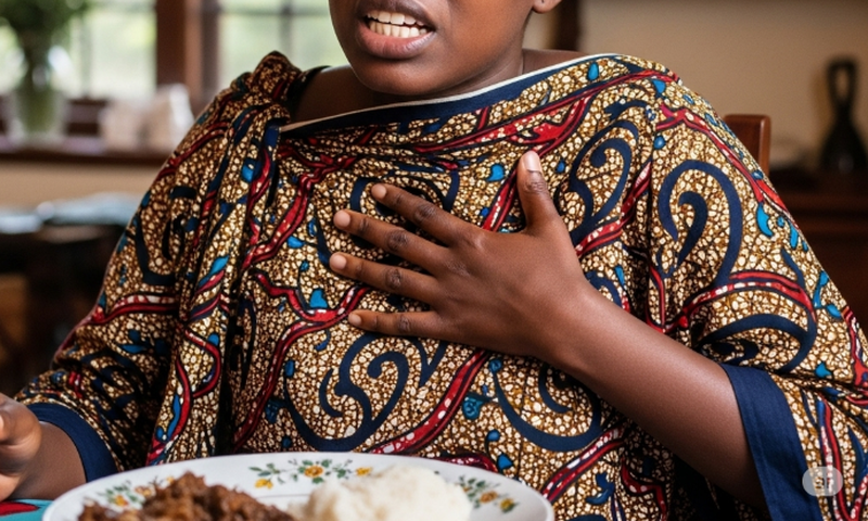 A person experiencing a heartburn