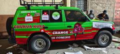 A branded vehicle to be used by DCP to mobilse eligible Kenyans to register as voters