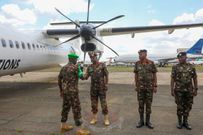 A contingent of Kenya Defence Forces (KDF) soldiers deployed to Somalia under the African Union Transition Mission in Somalia (ATMIS) returning home from Somalia