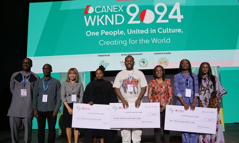 Mrs. Kanayo Awani, Executive Vice President, Intra Africa Trade and Export Development, Afreximbank (3rd right), Stephen Tio Kauma, Group MD Human Resources, Afreximbank (2nd left), Ody Akhanoba, Senior Manager Export Development, Afreximbank (left), t...