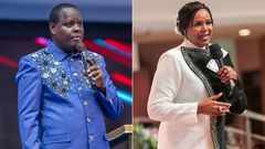 A collage of Apostle John Kimani William and Evangelist Teresia Wairimu