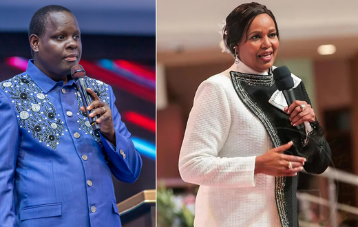 A collage of Apostle John Kimani William and Evangelist Teresia Wairimu