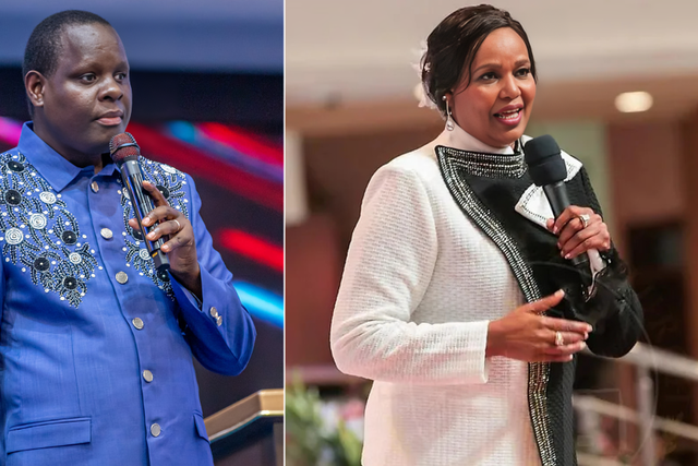 A collage of Apostle John Kimani William and Evangelist Teresia Wairimu