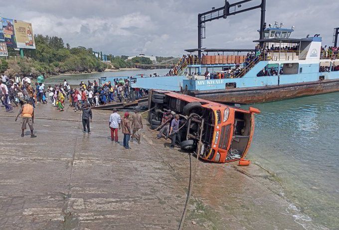 9 injured as bus with passengers on board overturns at Likoni ferry channel ramp