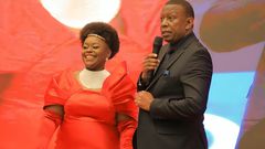 Millie Odhiambo and her husband Magugu Mabona during her book launch