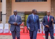 From Left to Right; impeached Deputy President Rigathi Gachagua, President William Ruto and Kindiki Kithure