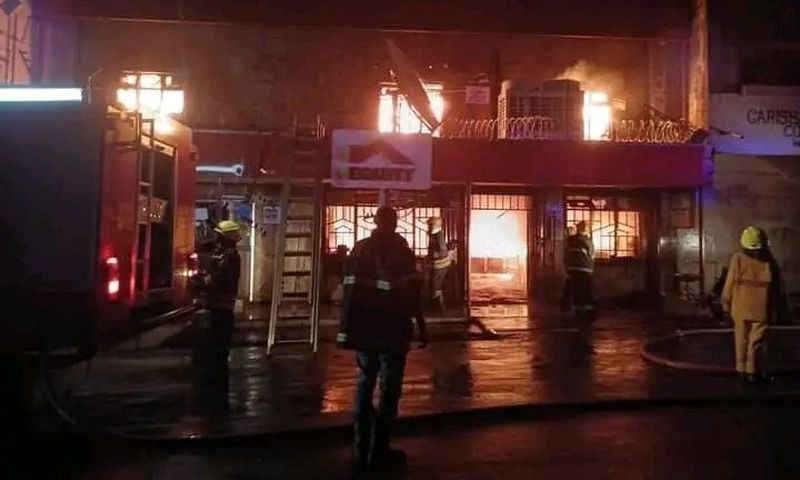 Equity bank responds after fire razes down their Nyeri branch