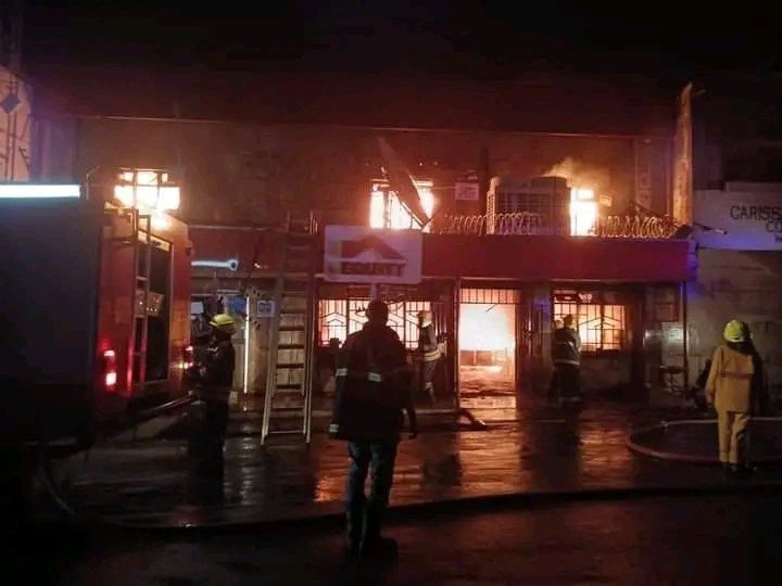 Equity bank responds after fire razes down their Nyeri branch