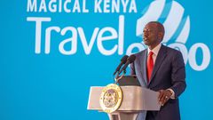 President William Ruto during the opening of the Magical Kenya Travel Expo on October 2, 2024,