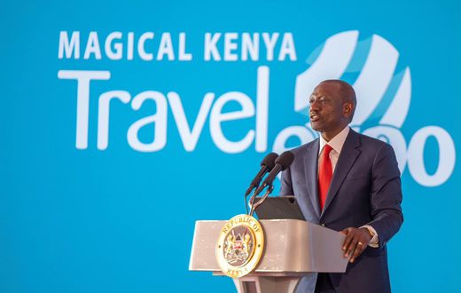President William Ruto during the opening of the Magical Kenya Travel Expo on October 2, 2024,