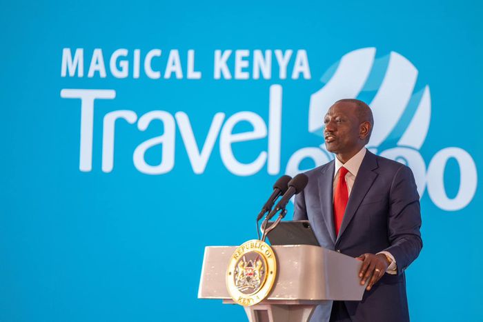President William Ruto during the opening of the Magical Kenya Travel Expo on October 2, 2024,