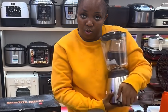 A screenshot image of Businesswoman Shiquo HiiStyle telling Kenyans about her items