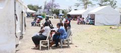 Women getting check ups at a medical camp at Mbagathi County Hospital.