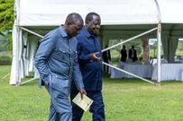 File image of President William Ruto and former Prime Minister Raila Odinga after meeting President Yoweri Museveni in Uganda