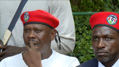 Activist Bob Njagi addressing a press conference in Kitengela
