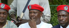 Activist Bob Njagi addressing a press conference in Kitengela