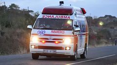 An ambulance at work