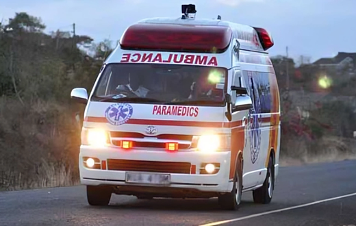 An ambulance at work