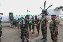 A contingent of Kenya Defence Forces (KDF) soldiers deployed to Somalia under the African Union Transition Mission in Somalia (ATMIS) returning home from Somalia