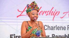 File image of Charlene Ruto speaking at a past event