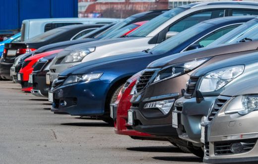 Cars in a parking lot